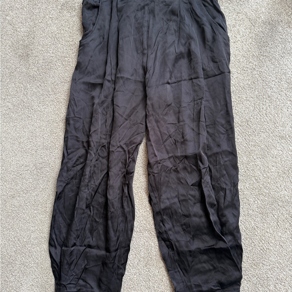Anthropologie Black Parachute Pants Silky fabric - Picture 3 of 8